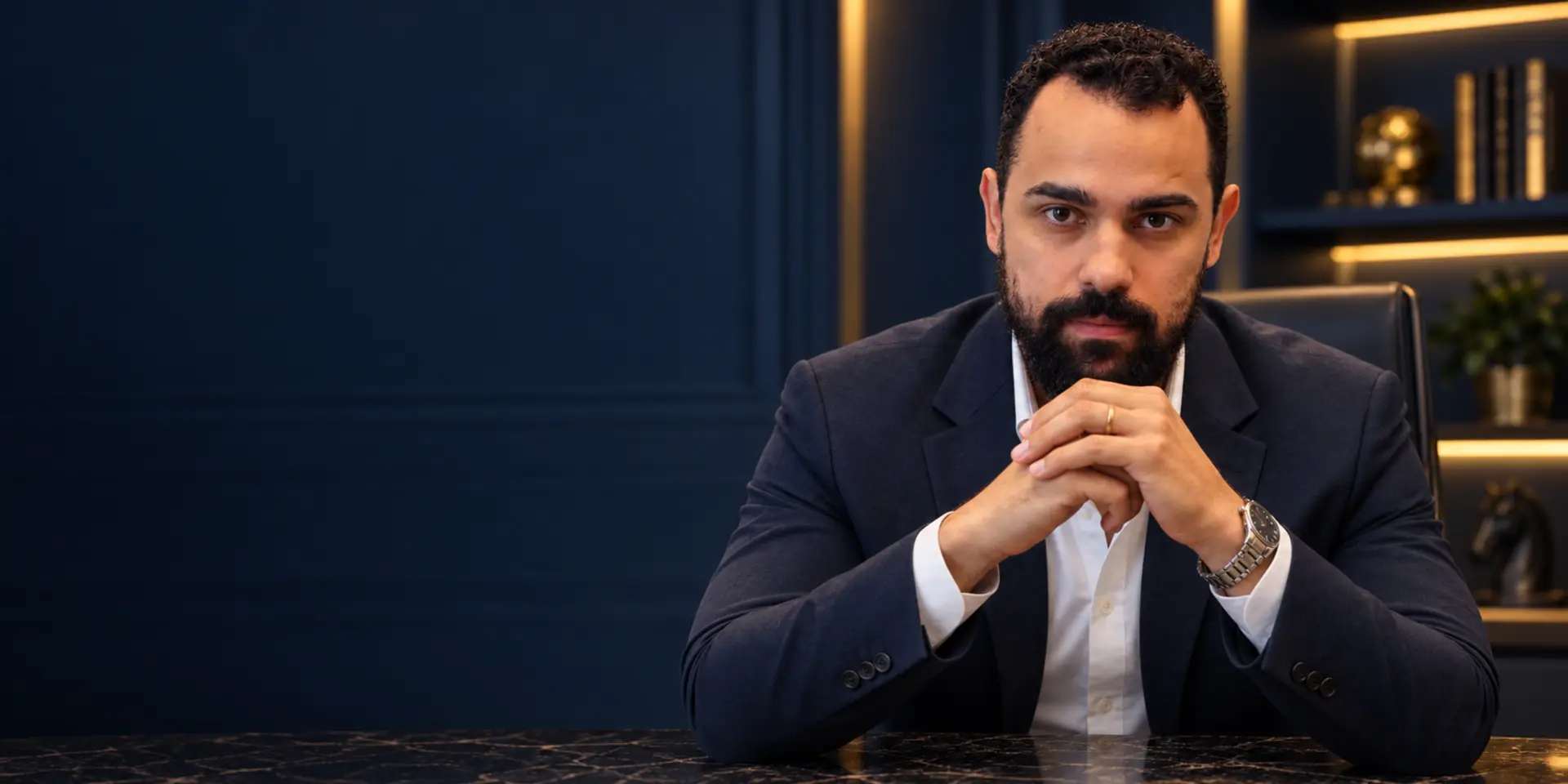 Djonatan Sarmento em seu escritório